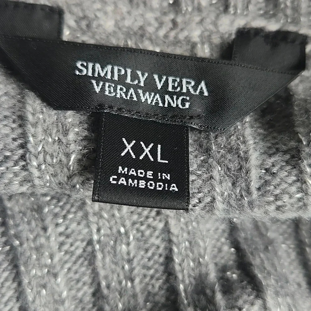 Simply Vera Wang Women’s Gray Asymmetrical Sweater - Picture 12 of 13